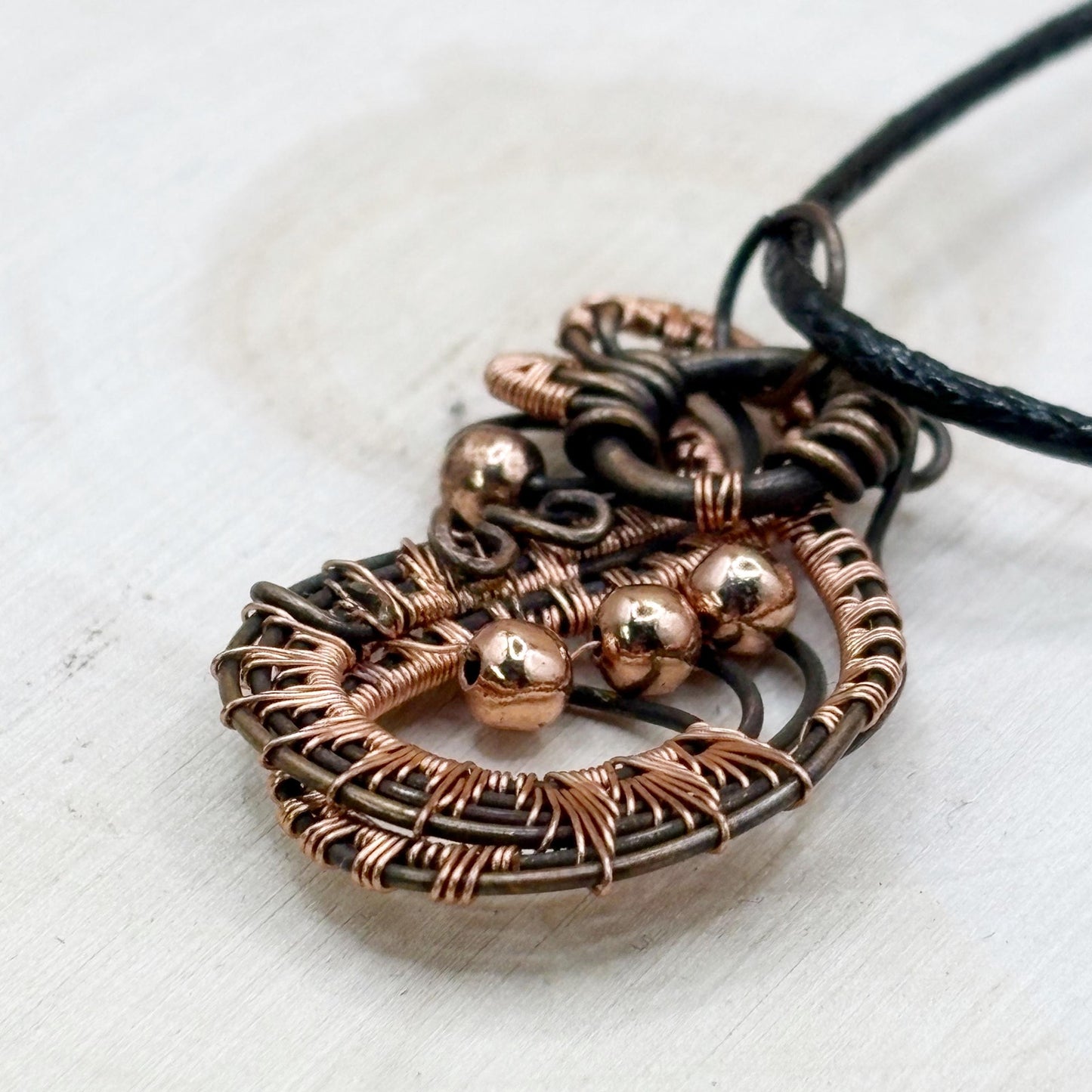 Nothing But Copper Wire Wrap Pendant