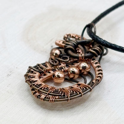 Nothing But Copper Wire Wrap Pendant