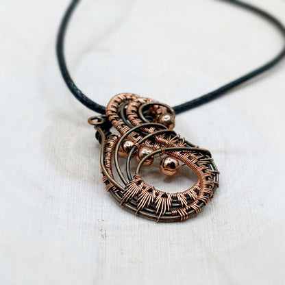 Nothing But Copper Wire Wrap Pendant