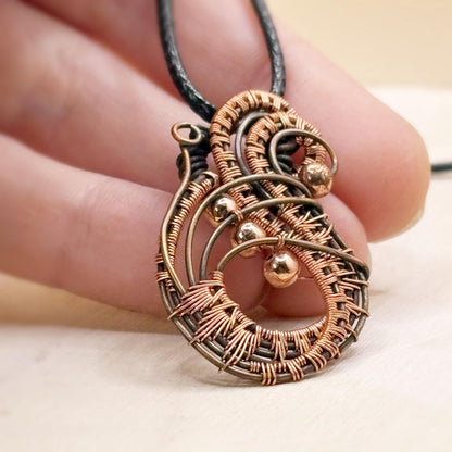 Nothing But Copper Wire Wrap Pendant