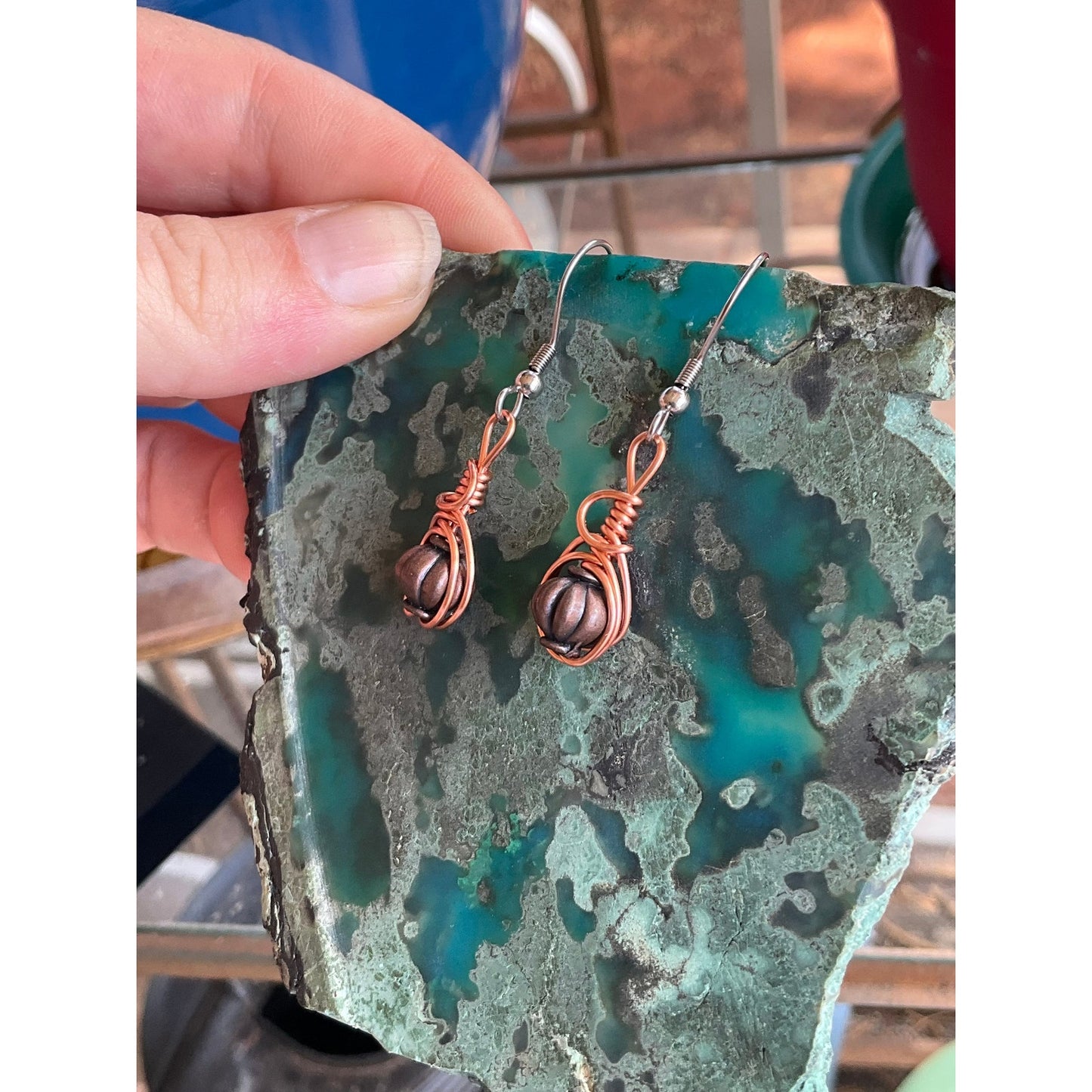 Elegant Copper Dangle Earrings