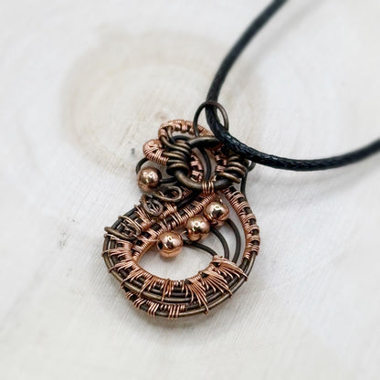 Nothing But Copper Wire Wrap Pendant