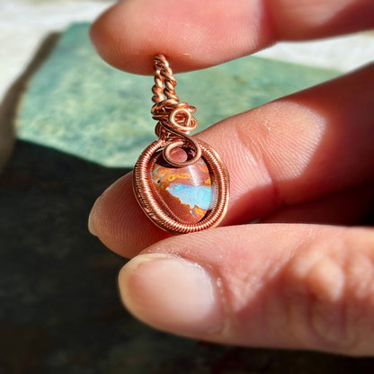 Copper Jewelry Cantera Fire Opal Pendant