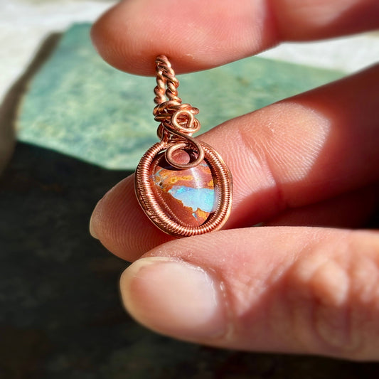 Copper Jewelry Cantera Fire Opal Pendant