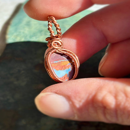 Copper Jewelry Cantera Fire Opal Pendant