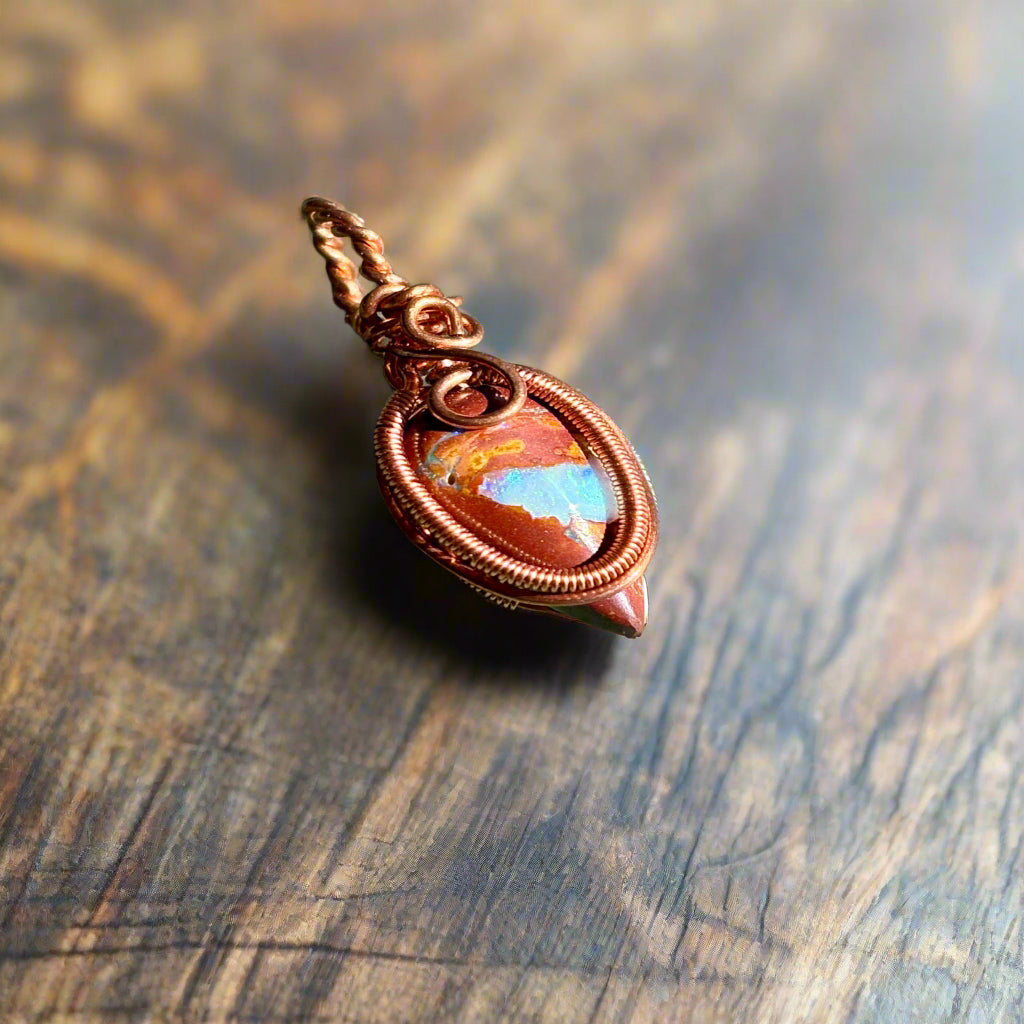 Copper Jewelry Cantera Fire Opal Pendant