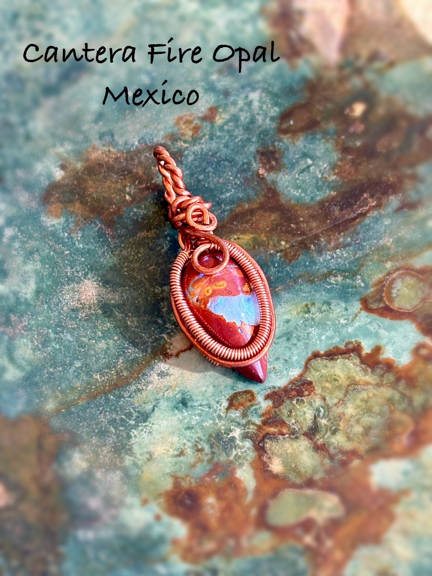 Copper Jewelry Cantera Fire Opal Pendant