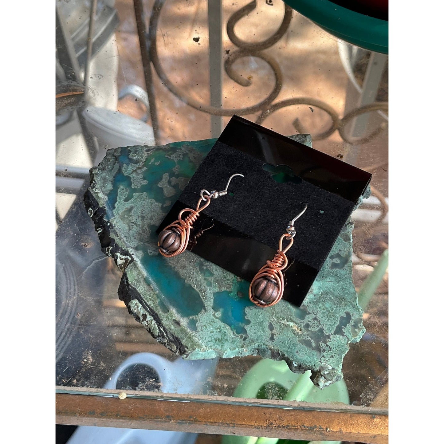 Elegant Copper Dangle Earrings