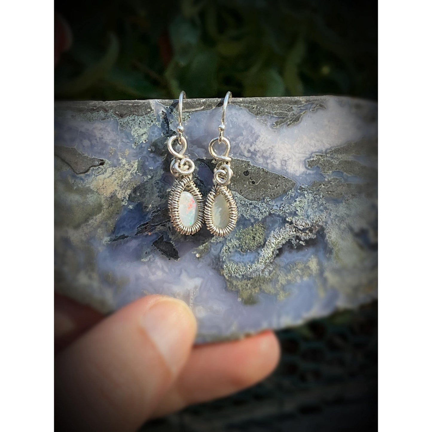 Australian Opal Sterling Silver Earrings