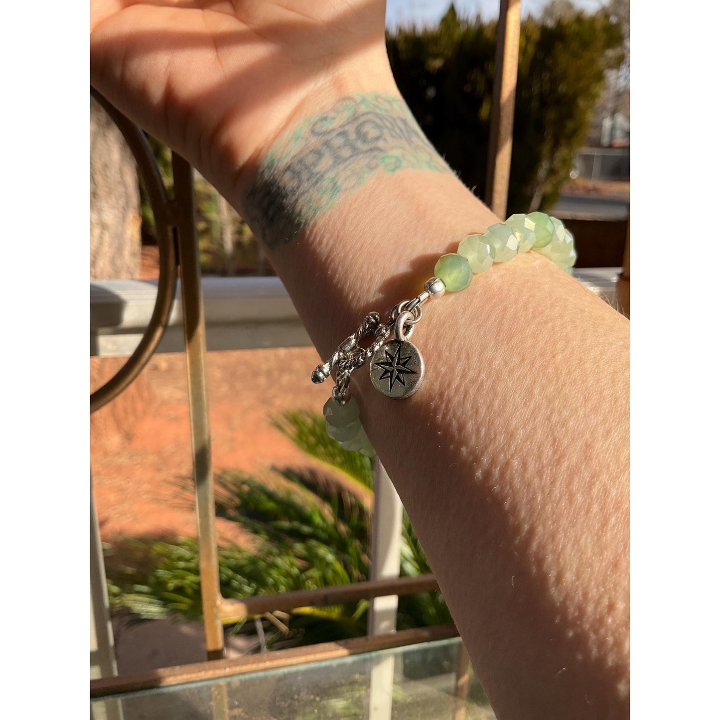 Green Crystal Glass Bracelet