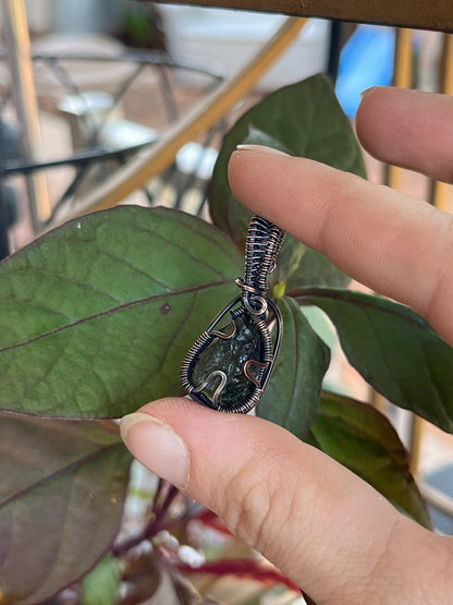 Genuine Moldavite In Copper