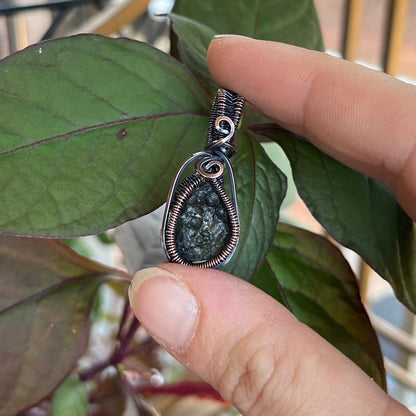 Genuine Moldavite In Copper