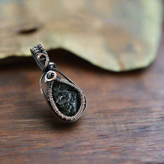 Genuine Moldavite In Copper