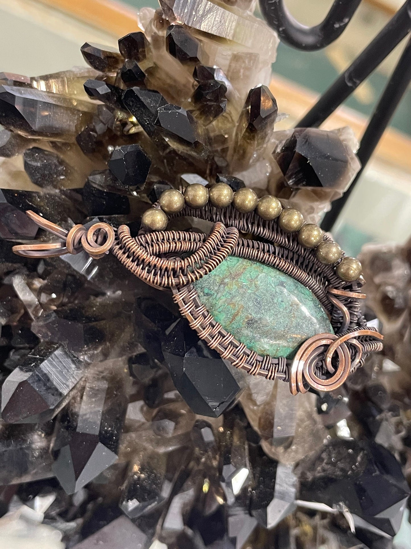 African Turquoise Copper Pendant
