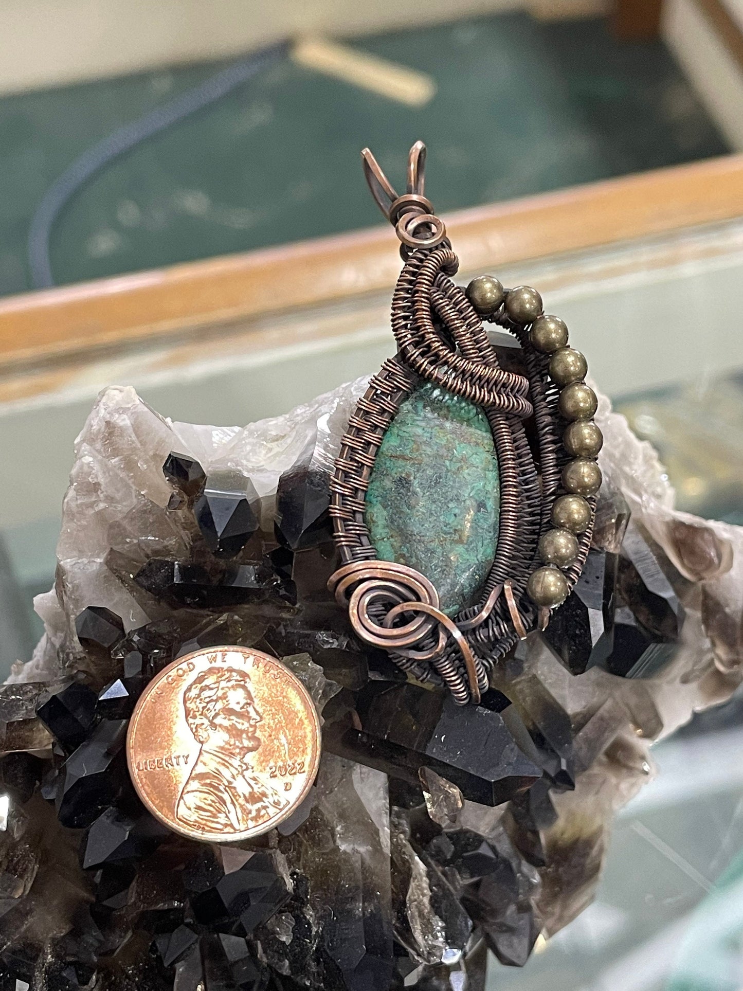 African Turquoise Copper Pendant