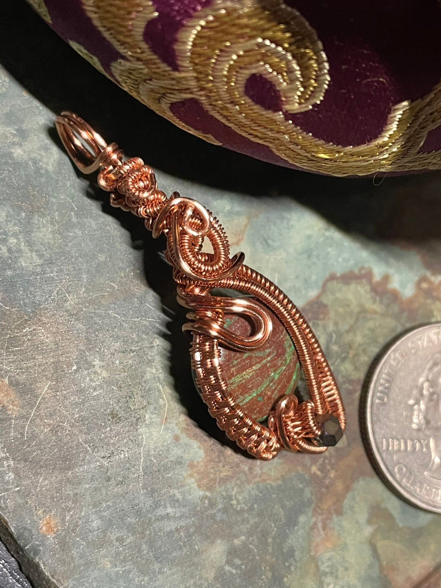 Jasper Wire Wrap Pendant