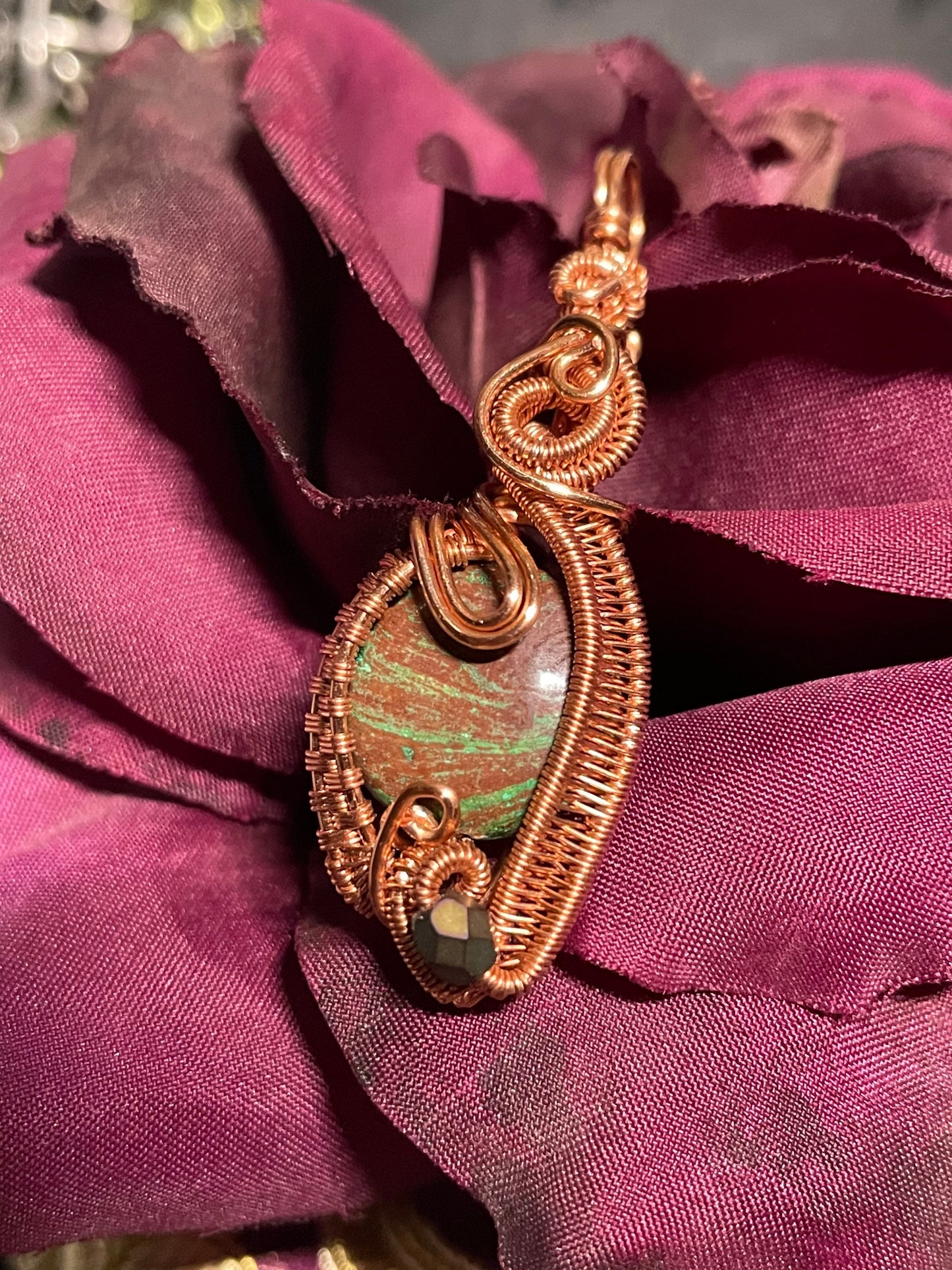 Jasper Wire Wrap Pendant