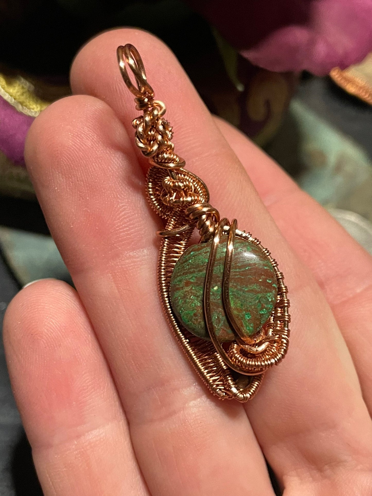 Jasper Wire Wrap Pendant