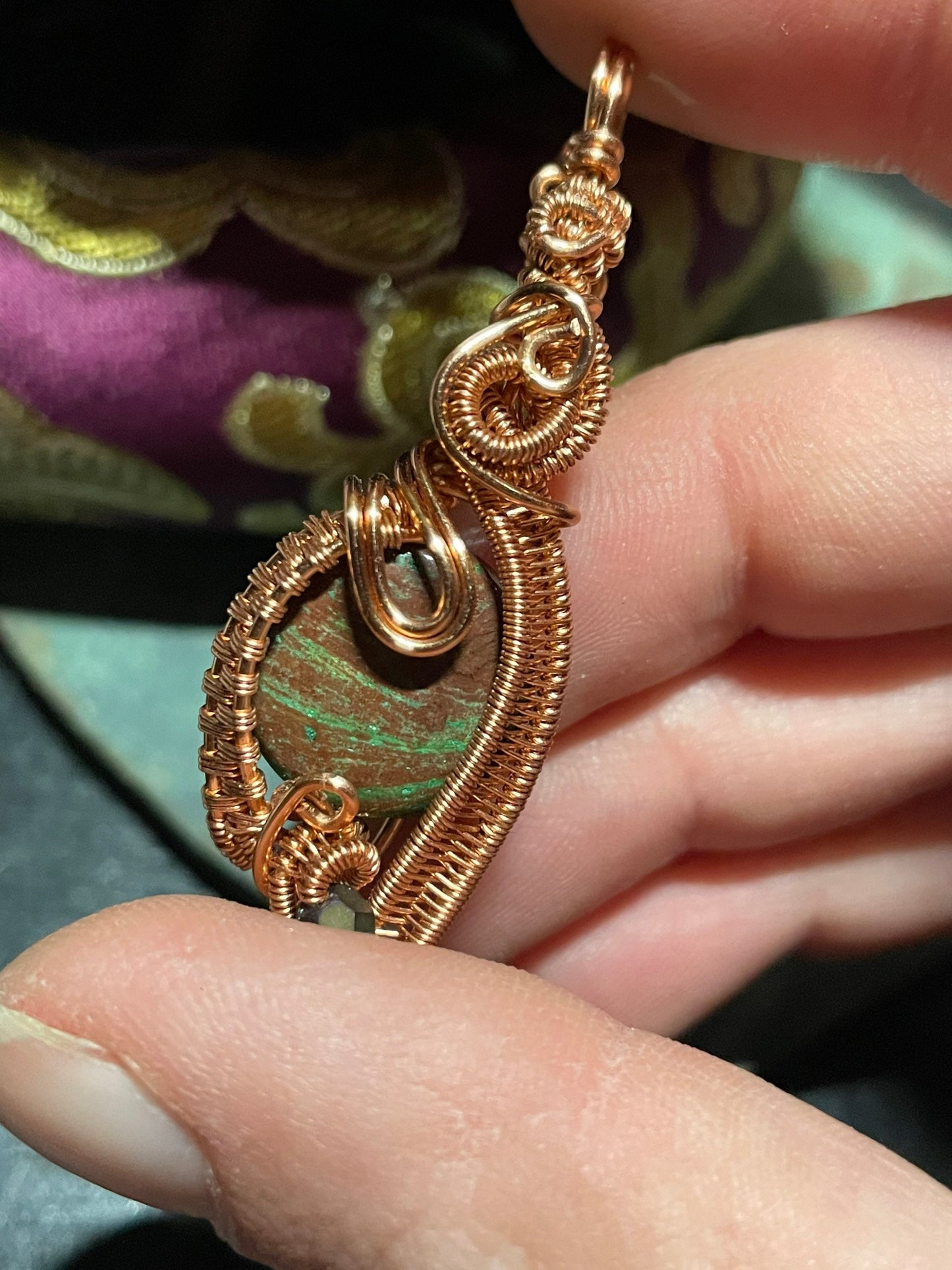 Jasper Wire Wrap Pendant