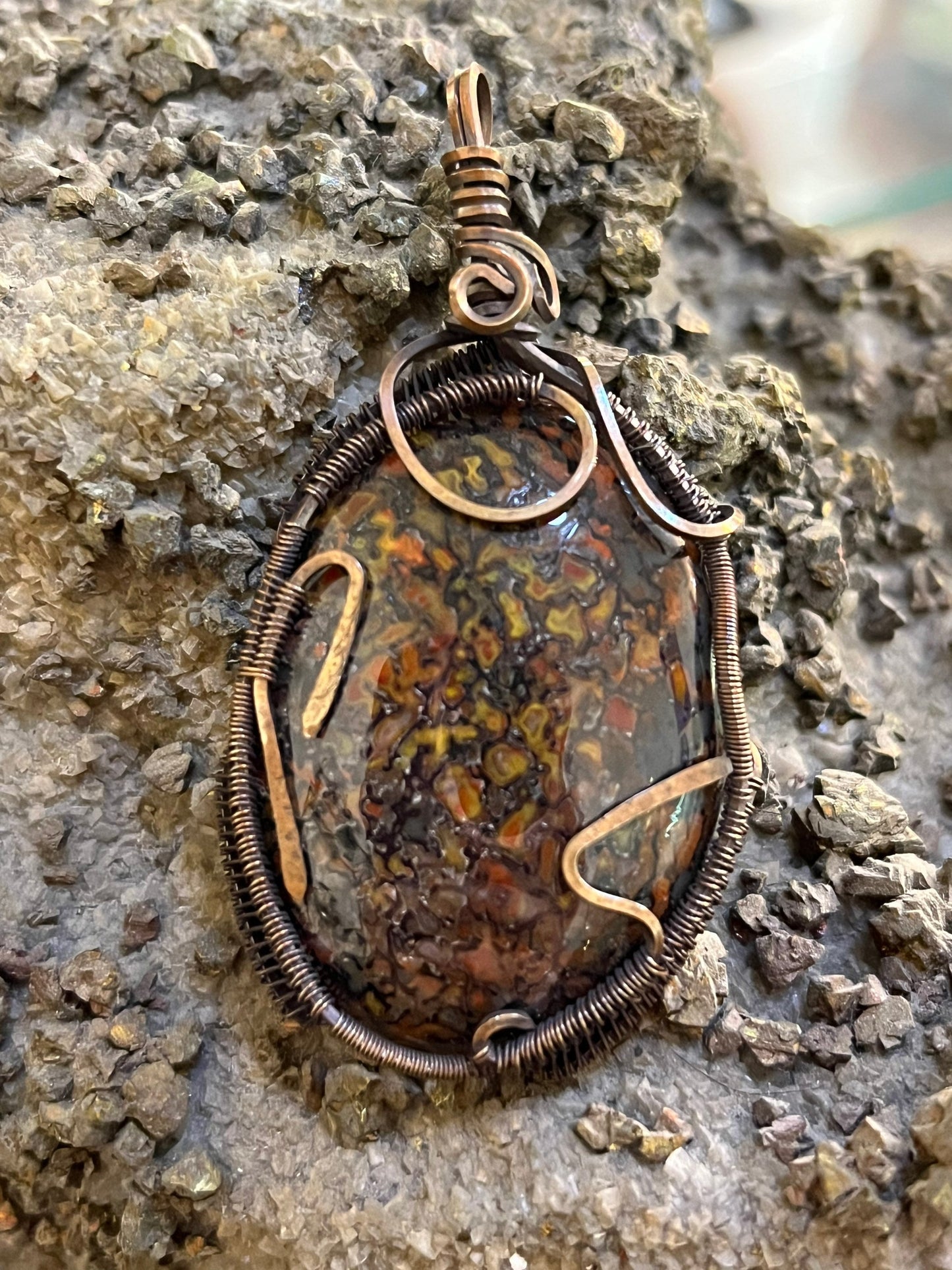 Gem Bone Copper Pendant