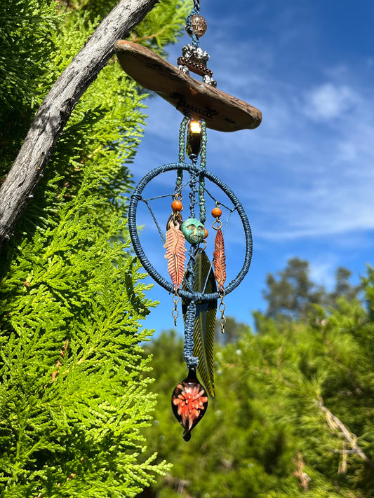 Moon, Macrame Wall Art, Garden Art, Fairy Art