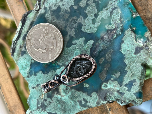 Genuine Moldavite In Copper