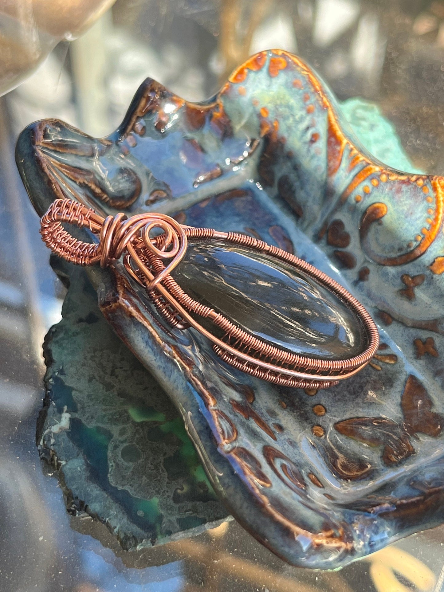 Labradorite in Copper Pendant