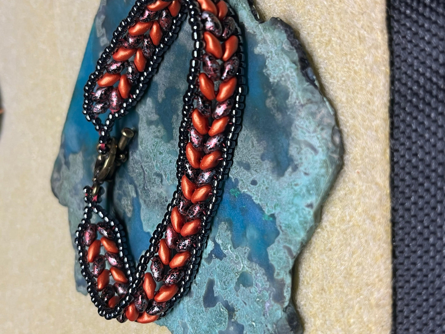 Picasso Red and Orange Super Duo Bracelet