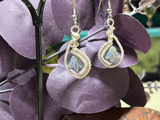 Czech Glass Lilac Earrings