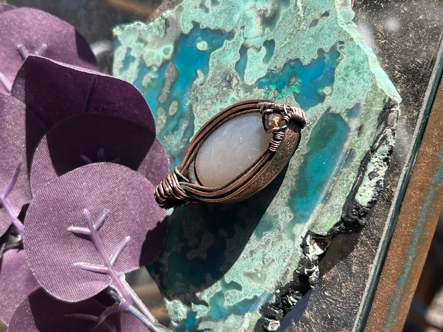 Moonstone Copper Pendant