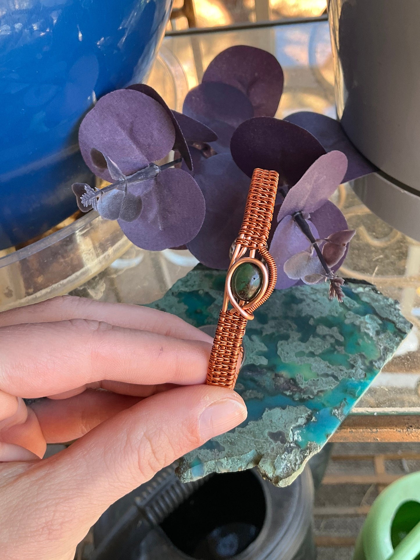 Turquoise Wire Weaved Bracelet