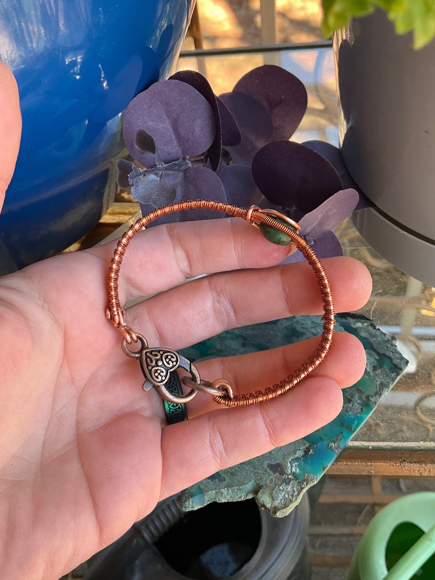 Turquoise Wire Weaved Bracelet