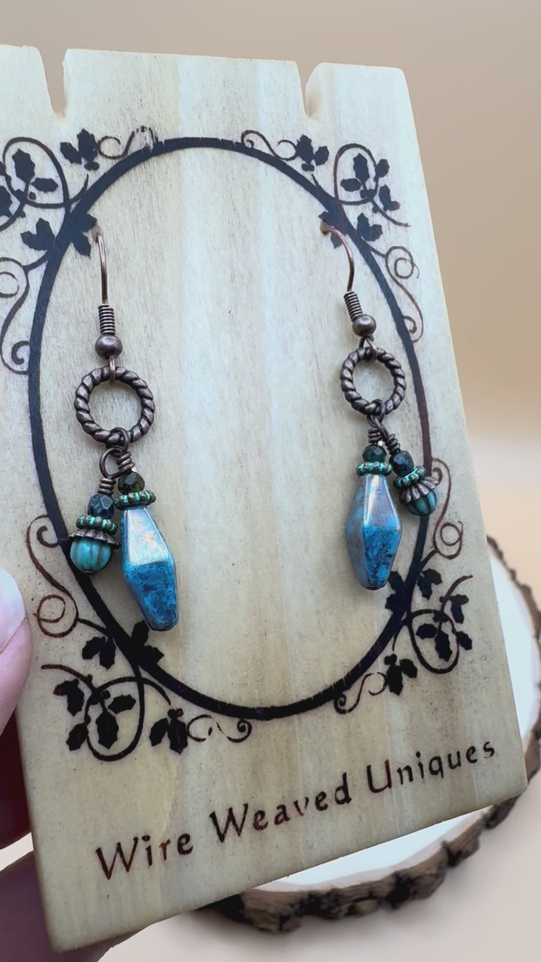 Video of czech glass rhombus earrings