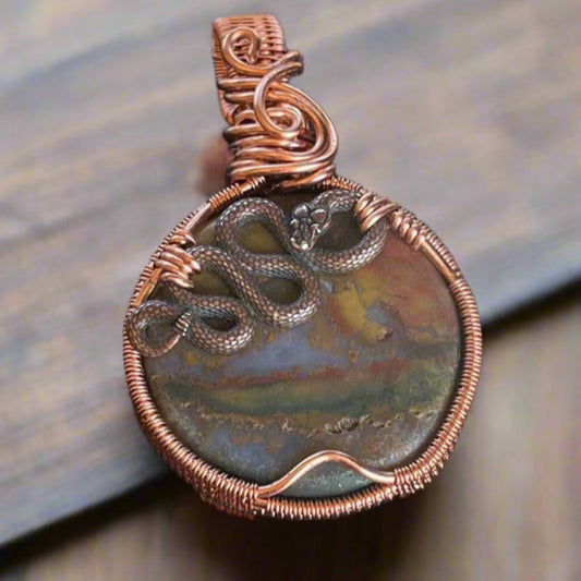 Snake Wire Wrap Pendant