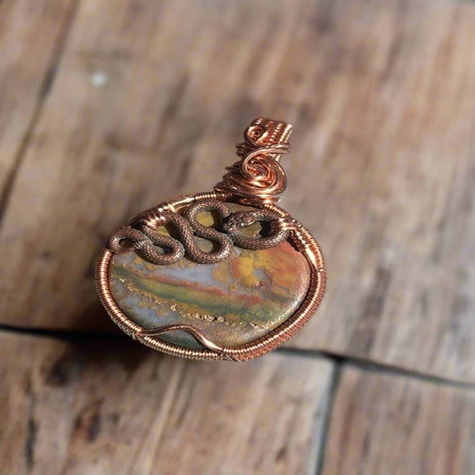 Snake Wire Wrap Pendant
