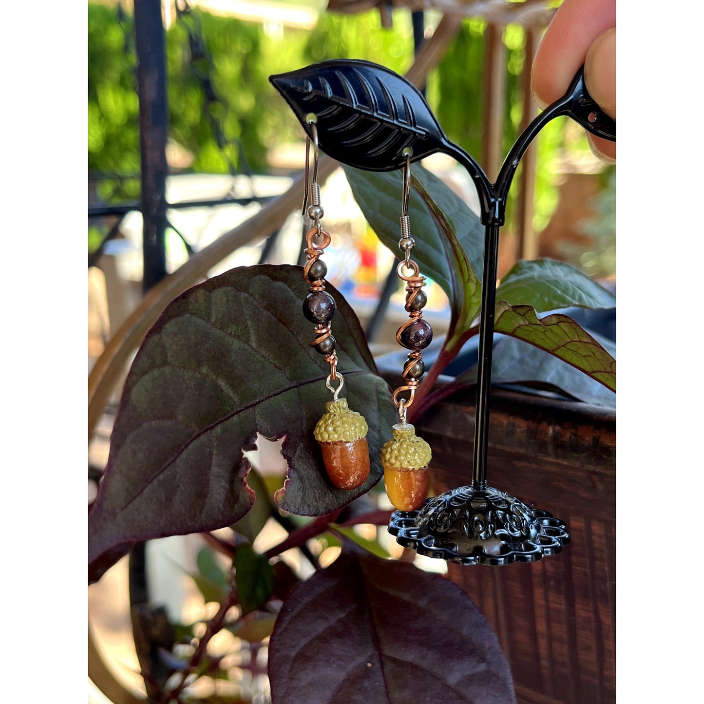 Red Garnet, Wire Wrap Earrings, Crystal Jewelry