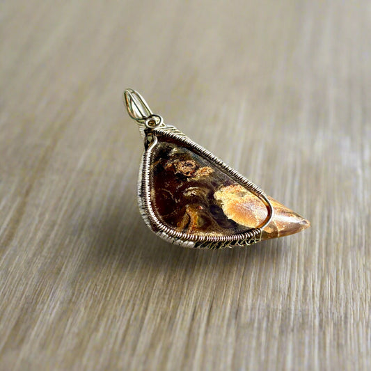 Sterling Silver Wire Wrap Blue Samsara Amber