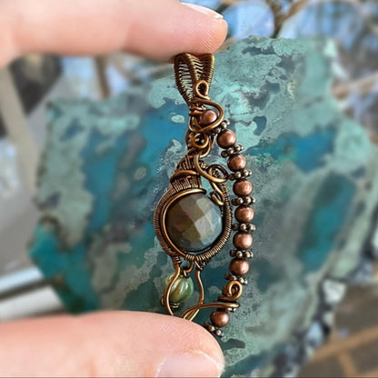 Vintage Bronze Cherry Creek Jasper Pendant
