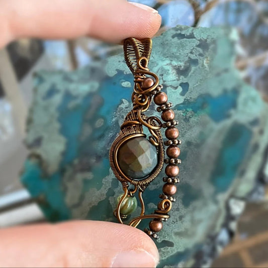 Vintage Bronze Cherry Creek Jasper Pendant