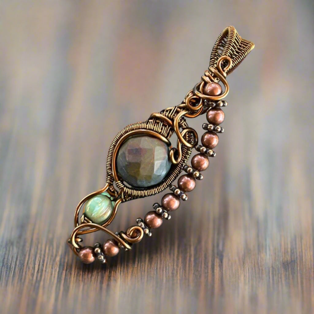 Vintage Bronze Cherry Creek Jasper Pendant