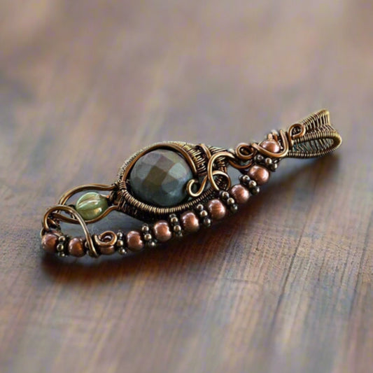Vintage Bronze Cherry Creek Jasper Pendant